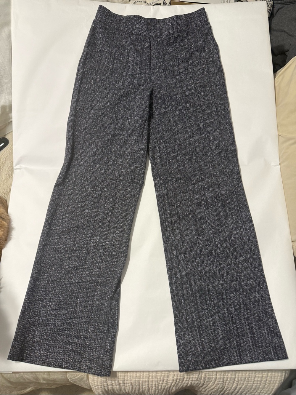Magaschoni Gray Pinstripe Wide-Leg Pants